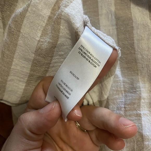 Beach lunch lounge linen blend Striped tank Top - Picture 4 of 4